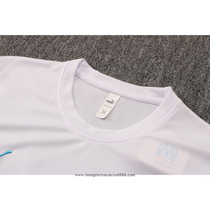 Tuta da Track Olympique Marsiglia Manica Corta 2021 2022 Bianco